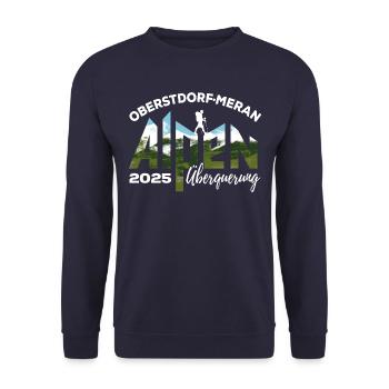 Alpenüberquerung 2025, Oberstdorf Meran, Wandern - Unisex Pullover - Navy - Vorne - Alina (178cm) & Michal (187cm)