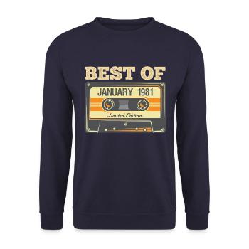 Best Of January 1981 40th Birthday 40th T-Shirt - Unisex Sweatshirt - navy - Front - Alina (178cm) & Michal (187cm)