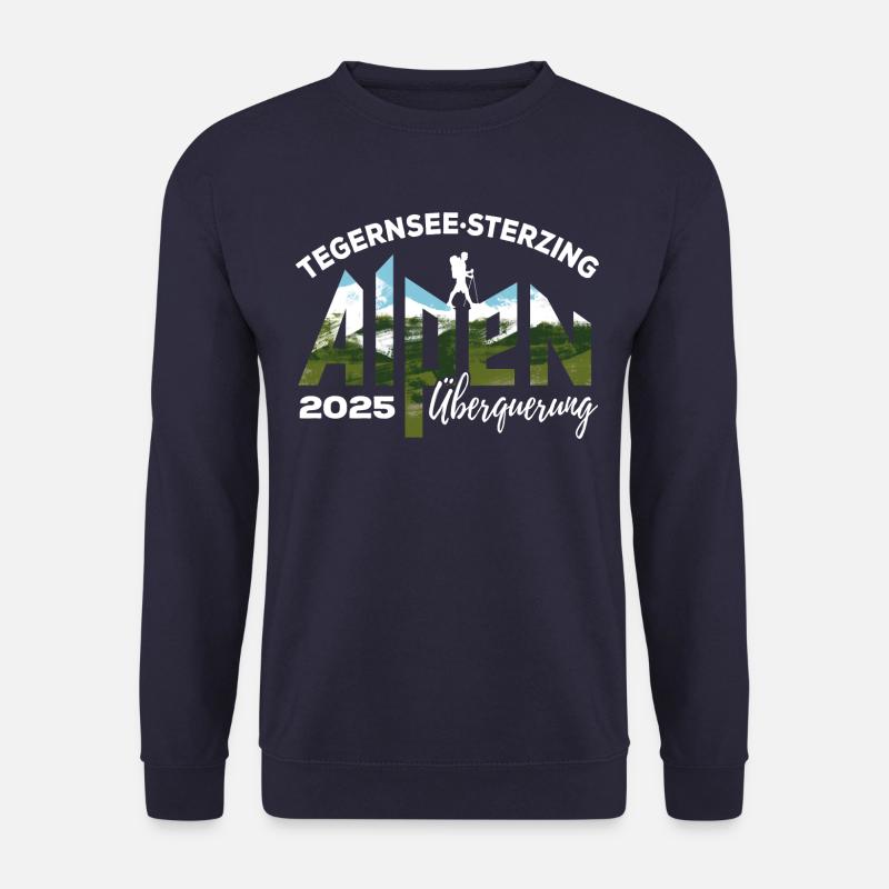 Alpenüberquerung 2025 Tegernsee Sterzing, Wandern - Unisex Pullover - Navy
