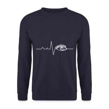 Augenoptiker Optiker Augenarzt - Unisex Pullover - Navy - Vorne - Alina (178cm) & Michal (187cm)