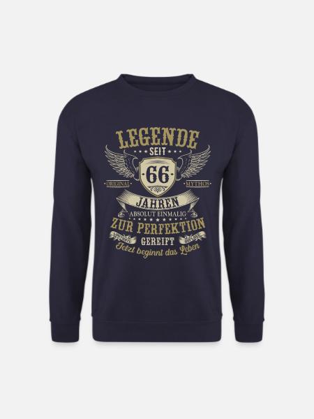 66 Geburtstag Legende Geburtstagsspruch 66 Jahre - Unisex Pullover - Navy