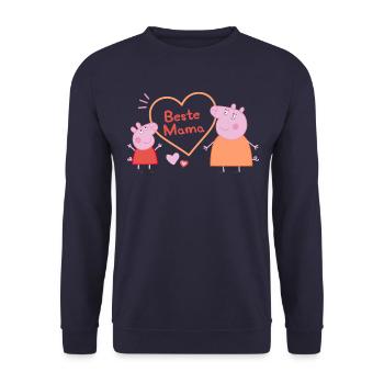 Peppa Pig Design Best Mom - Unisex Sweatshirt - navy - Front - Alina (178cm) & Michal (187cm)