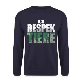 Ich Respektiere Tiere Tierschutz Bär Jagd - Unisex Pullover - Navy - Vorne - Alina (178cm) & Michal (187cm)