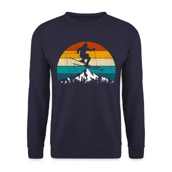 Ski, ski slope, winter sports, ski vacation - Unisex Sweatshirt - navy - Front - Alina (178cm) & Michal (187cm)