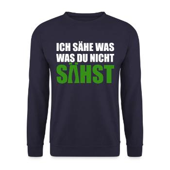 Cannabis, Ich sähe was was du nicht sähst, Hanf - Unisex Pullover - Navy - Vorne - Alina (178cm) & Michal (187cm)