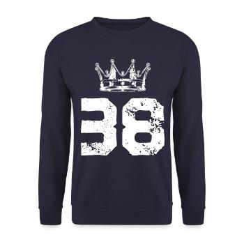 38 Number crown - Unisex Sweatshirt - navy - Front - Alina (178cm) & Michal (187cm)