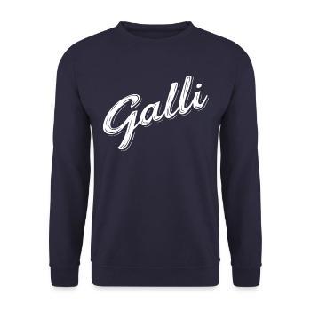 Halli & Galli Partnerlook Party outfit - Galli - Unisex Pullover - Navy - Vorne - Alina (178cm) & Michal (187cm)