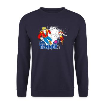Jan Tenner Und Laura Abenteuer Comic - Unisex Pullover - Navy - Vorne - Alina (178cm) & Michal (187cm)