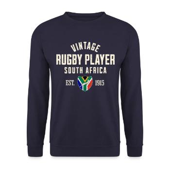 Sth Africa vintage rugby player - Sweat-shirt Unisexe - marine - Devant - Alina (178cm) & Michal (187cm)