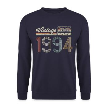 Limited Edition Vintage 1994 Geburtstag Geschenk - Unisex Pullover - Navy - Vorne - Alina (178cm) & Michal (187cm)