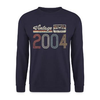 Limited Edition Vintage 2004 Geburtstag Geschenk - Unisex Pullover - Navy - Vorne - Alina (178cm) & Michal (187cm)