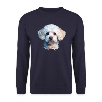 Poodle Polygon Design - Unisex Sweatshirt - navy - Front - Alina (178cm) & Michal (187cm)