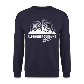 Alpenüberquerung Alpen Überquerung 2025 Wandern - Unisex Pullover - Navy - Vorne - Alina (178cm) & Michal (187cm)