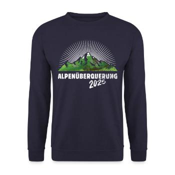 Alpenüberquerung Alpen Überquerung 2025 Wandern - Unisex Pullover - Navy - Vorne - Alina (178cm) & Michal (187cm)