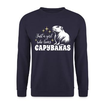 Just a girl who loves capybaras - Spruch - Unisex Sweatshirt - navy - Front - Alina (178cm) & Michal (187cm)