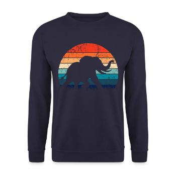 Elephant - Big Game, Tusk, Ivory - Unisex Sweatshirt - navy - Front - Alina (178cm) & Michal (187cm)
