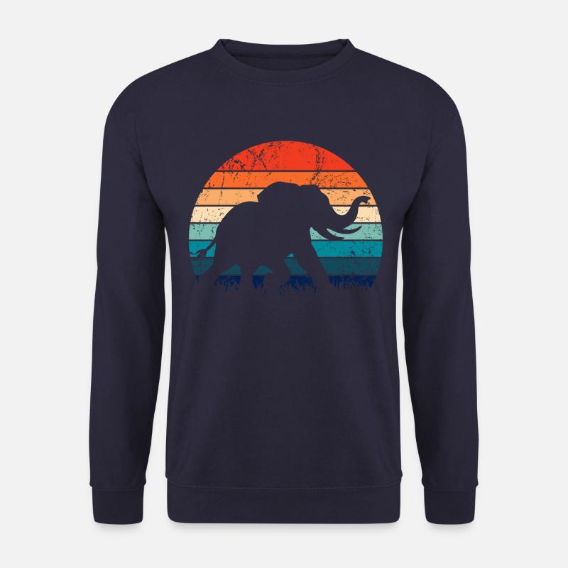 Elefant - Großwild, Stoßzahn, Elfenbein - Unisex Pullover - Navy