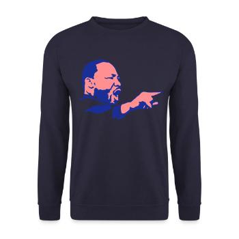 martin luther king visage leader politiq - Sweat-shirt Unisexe - marine - Devant - Alina (178cm) & Michal (187cm)