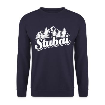 Stubai - Wald und Berge Wandern Erholung - Unisex Pullover - Navy - Vorne - Alina (178cm) & Michal (187cm)