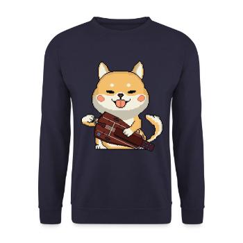 Le chien joue à la vielle à roue - Sweat-shirt Unisexe - marine - Devant - Alina (178cm) & Michal (187cm)