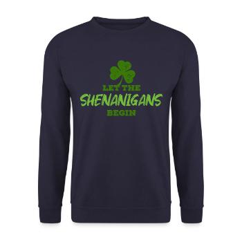 St Patrick’s Day - Manigances - Shamrock - Sweat-shirt Unisexe - marine - Devant - Alina (178cm) & Michal (187cm)