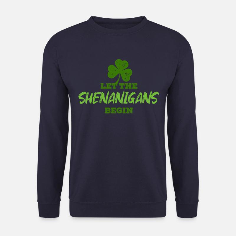 St Patricks Day - Shenanigans - Shamrock - Unisex Pullover - Navy