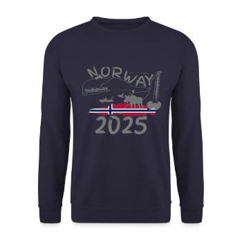 Norway 2025 Ling with Mountains and Moose Fishing - Unisex Sweatshirt - navy - Front - Alina (178cm) & Michal (187cm)
