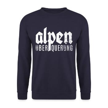 Crossing the Alps - outdoor hiking biking - Unisex Sweatshirt - navy - Front - Alina (178cm) & Michal (187cm)