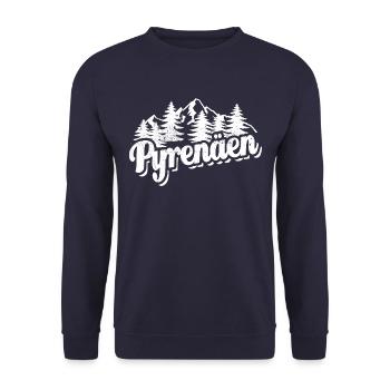 Pyrenäen - Wald und Berge Wandern Erholung - Unisex Pullover - Navy - Vorne - Alina (178cm) & Michal (187cm)
