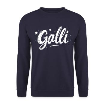 Halli & Galli Partnerlook Party outfit - Galli - Unisex Pullover - Navy - Vorne - Alina (178cm) & Michal (187cm)