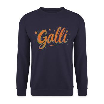Halli & Galli Partnerlook Party outfit - Galli - Unisex Pullover - Navy - Vorne - Alina (178cm) & Michal (187cm)