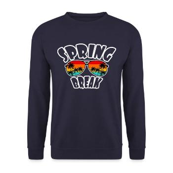 Spring Break Retro Sunset & Beach - Unisex Sweatshirt - navy - Front - Alina (178cm) & Michal (187cm)