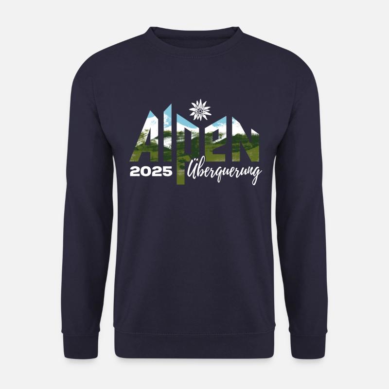 Alpenüberquerung Alpen Überquerung 2025 Edelweiß - Unisex Pullover - Navy