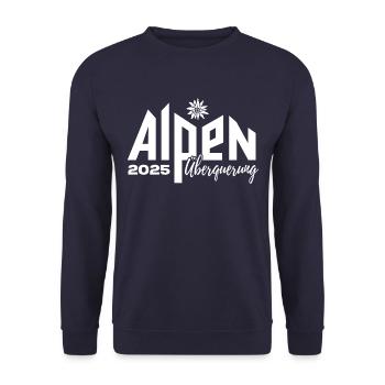 Alpenüberquerung Alpen Überquerung 2025 Edelweiß - Unisex Pullover - Navy - Vorne - Alina (178cm) & Michal (187cm)