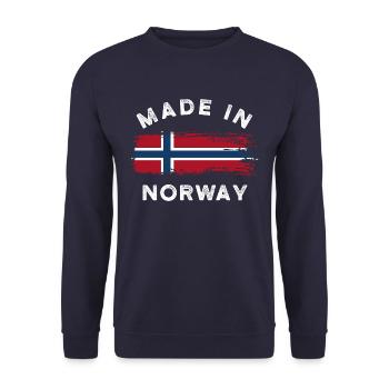 Fabriqué en Norvège - Drapeau de la Norvège - Sweat-shirt Unisexe - marine - Devant - Alina (178cm) & Michal (187cm)