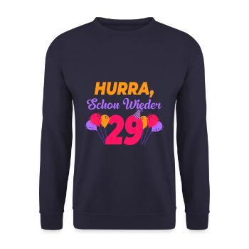 Geschenk 30 Geburtstag - lustig Spruch - Unisex Pullover - Navy - Vorne - Alina (178cm) & Michal (187cm)