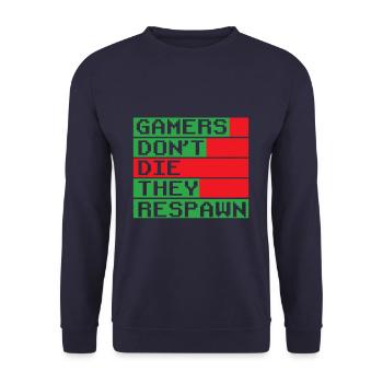 Gamer Geschenk Teenager Jungen Mädchen - Unisex Pullover - Navy - Vorne - Alina (178cm) & Michal (187cm)