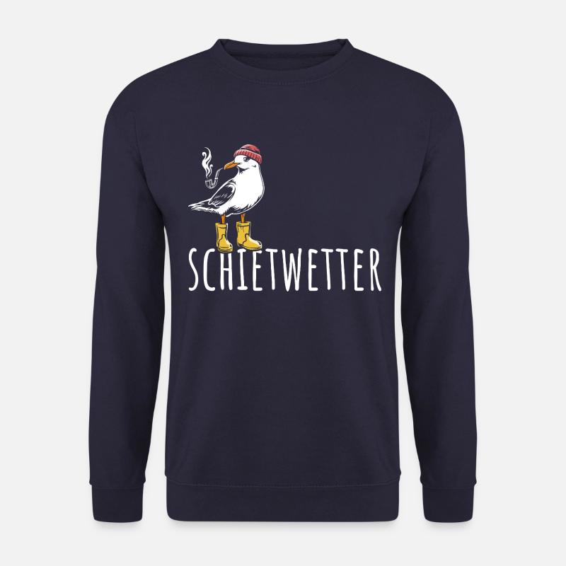 Möwe - Schietwetter - Nordsee - Geschenk - Unisex Pullover - Navy