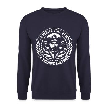triangle breton - Sweat-shirt Unisexe - marine - Devant - Alina (178cm) & Michal (187cm)