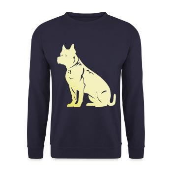 American Staffordshire Terrier Hund - Unisex Pullover - Navy - Vorne - Alina (178cm) & Michal (187cm)