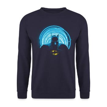 DC Comics Originals Batman Neon Outline - Unisex Sweatshirt - navy - Front - Alina (178cm) & Michal (187cm)