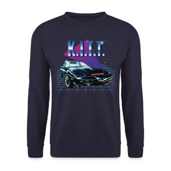 Knight Rider KITT Puple Background - Unisex Sweatshirt - navy - Front - Alina (178cm) & Michal (187cm)