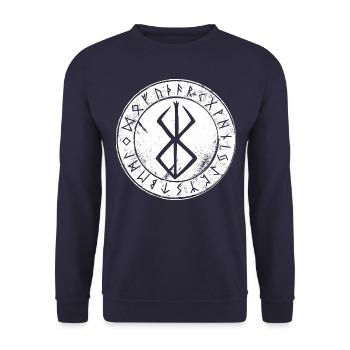 Rune Berserker, Mythologie Nordique, Vikings - Sweat-shirt Unisexe - marine - Devant - Alina (178cm) & Michal (187cm)