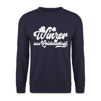 Winzer aus Leidenschaft - Motivation und Erfolg - Unisex Pullover - Navy - Vorne - Alina (178cm) & Michal (187cm)