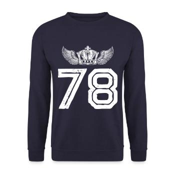 78 Number crown - Unisex Sweatshirt - navy - Front - Alina (178cm) & Michal (187cm)