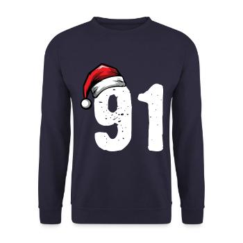 91 Numéro Noël - Sweat-shirt Unisexe - marine - Devant - Alina (178cm) & Michal (187cm)