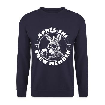 Esel Apres Ski Team Spruch - Unisex Pullover - Navy - Vorne - Alina (178cm) & Michal (187cm)