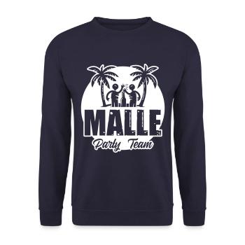 Malle Party Team Urlaub Mallorca - Unisex Pullover - Navy - Vorne - Alina (178cm) & Michal (187cm)