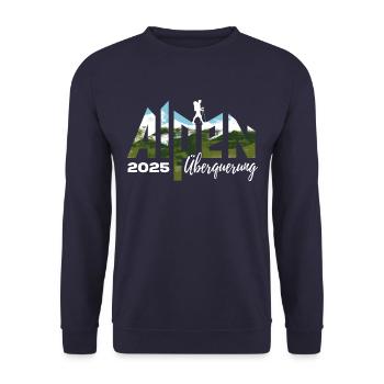 Alpenüberquerung Alpen Überquerung 2025 Wandern - Unisex Pullover - Navy - Vorne - Alina (178cm) & Michal (187cm)