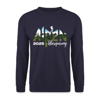 Alpenüberquerung Alpen Überquerung 2025 Wandern - Unisex Pullover - Navy - Vorne - Alina (178cm) & Michal (187cm)